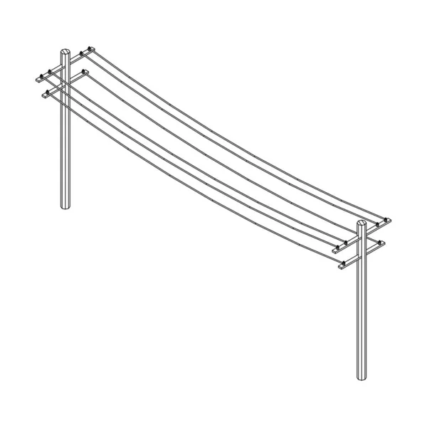 Пилон высокого напряжения. Низкая полисетка Вифрэма — стоковый вектор