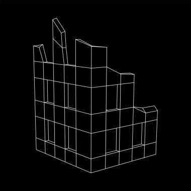 Harap olmuş bina ve beton, savaş yıkım konsepti