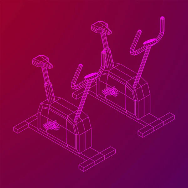 Excercise Bike. Équipement de gymnastique. Sport cardio-fitness concept — Image vectorielle