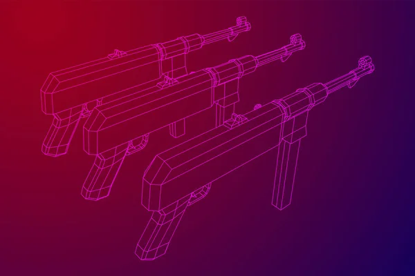 Pistolet mitrailleur allemand MP 40 Pistolet à armes à feu de la Seconde Guerre mondiale — Image vectorielle