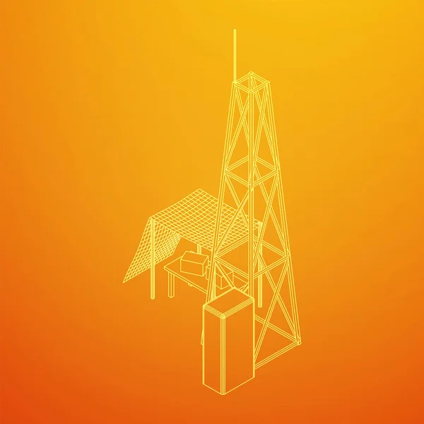 Antenner. Telekommunikationssändare radiotorn. Begreppet kommunikation — Stock vektor