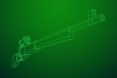 Keskin nişancı, civatalı tüfek, Mosin Nagant. Kablo çerçevesi düşük poli ağ