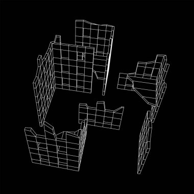 Harap olmuş bina ve beton, savaş yıkım konsepti