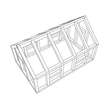 Sera inşaat iskeleti. Sera binası objesi. Sıcak ev