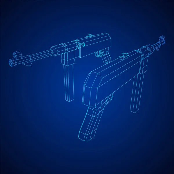 기관총 저격병 MP 40 세계 대전 2 화기 권총 — 스톡 벡터