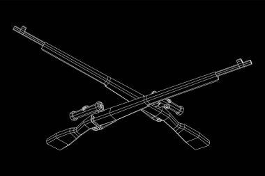 Keskin nişancı, civatalı tüfek, Mosin Nagant. Kablo çerçevesi düşük poli ağ