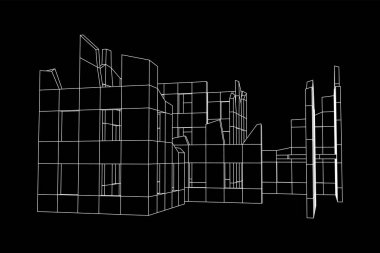Harap olmuş bina ve beton, savaş yıkım konsepti