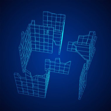 Harap olmuş bina ve beton, savaş yıkım konsepti