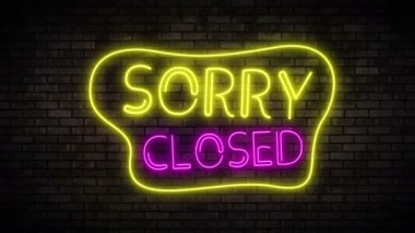 Üzgünüm, Tuğla Duvara Kapalı Neon Işığı koydum. Gece kulübü yanıp sönen neon ışığı.