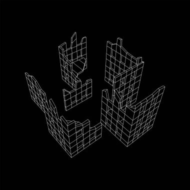 Harap olmuş bina ve beton, savaş yıkım konsepti