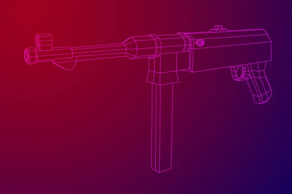 Ondermachinegeweer duits MP 40 wereldoorlog 2 vuurwapen pistool — Stockvector