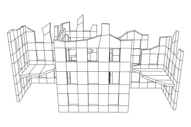 Harap olmuş bina ve beton, savaş yıkım konsepti