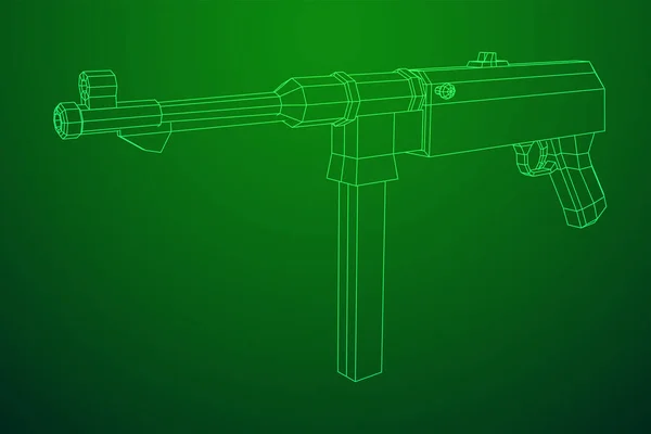Kulomet německý MP 40 světová válka 2 střelné zbraně pistole — Stockový vektor
