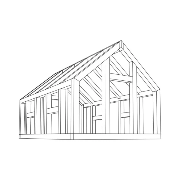 Broeikasconstructie frame. Hothouse gebouw object. Warm huis — Stockvector