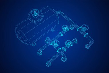 Yanıcı maddelerin depolanması için yakıt deposu ve vanalı boru hattı