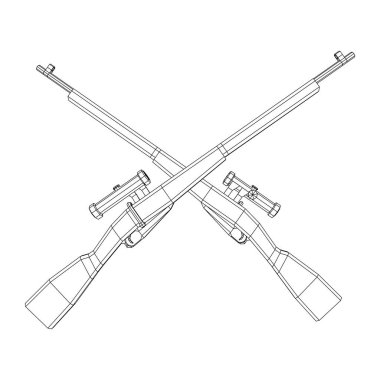 Keskin nişancı, civatalı tüfek, Mosin Nagant. Kablo çerçevesi düşük poli ağ