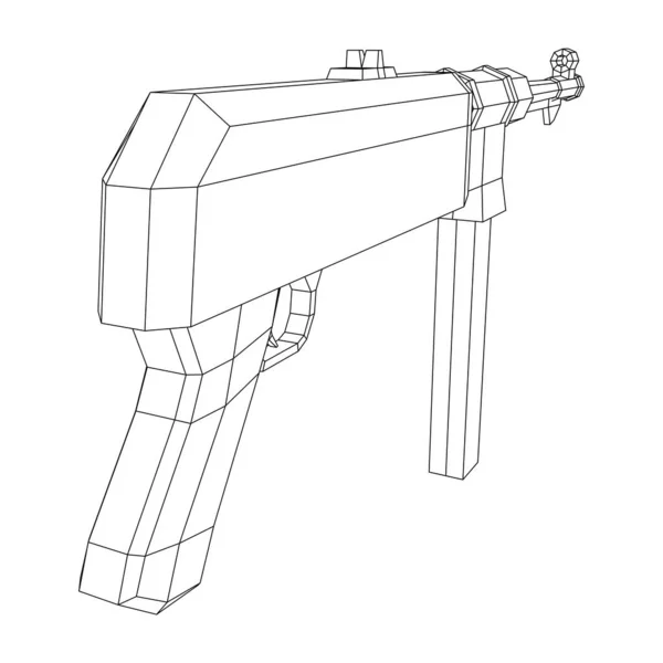 機銃ドイツのMP 40第二次世界大戦の銃器ピストル — ストックベクタ