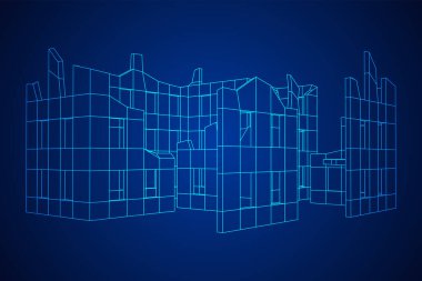 Harap olmuş bina ve beton, savaş yıkım konsepti