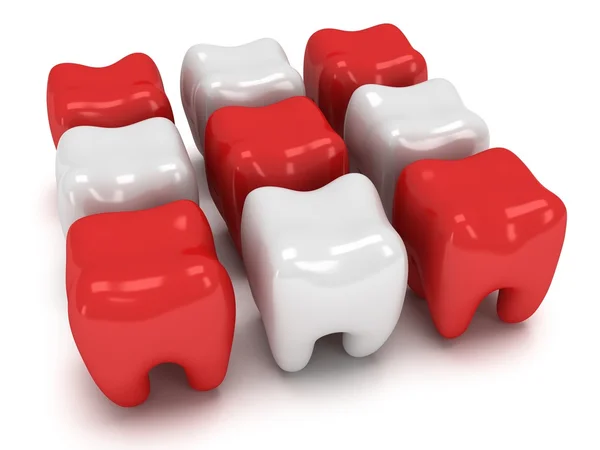 Dor e dentes saudáveis — Fotografia de Stock