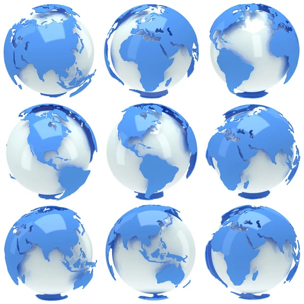 Earth planet globe set — Stock Photo, Image