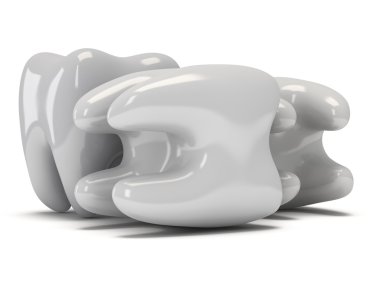 Beyaz arkasında izole dişler.