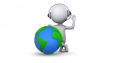 Beyaz adam animasyon earth ile stand