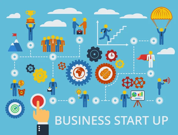 Business start up infographics template. Vector. — Stock Vector