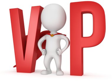 3D VIP man - kırmızı pelerini ile cesur süper kahraman
