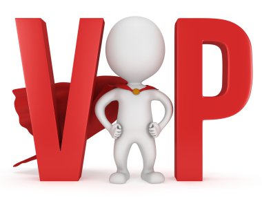 3D VIP man - kırmızı pelerini ile cesur süper kahraman