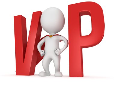 3D VIP man - kırmızı pelerini ile cesur süper kahraman