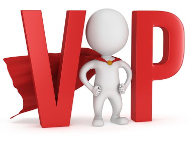 3D VIP man - kırmızı pelerini ile cesur süper kahraman