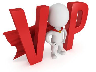 3D VIP man - kırmızı pelerini ile cesur süper kahraman