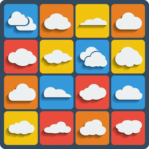 Vector cloud shapes set — Stock Vector