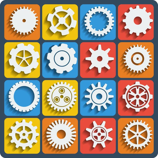 Gears vormen vector set. — Stockvector