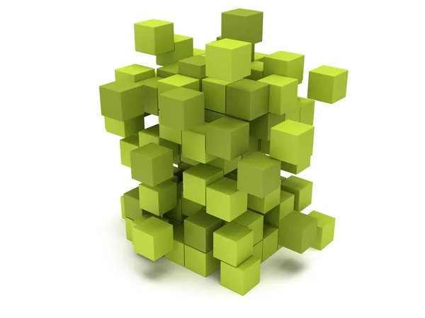 Explosion Cubes block. Assembling concept. — Stock Photo, Image