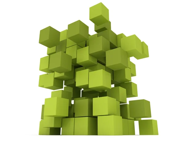 Explosion Cubes block. Assembling concept. — Stock Photo, Image