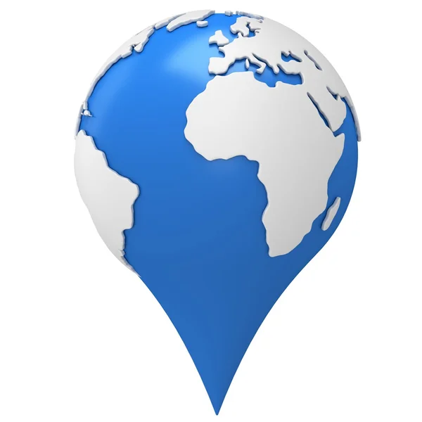地球の形をしたマップ ポインター — ストック写真