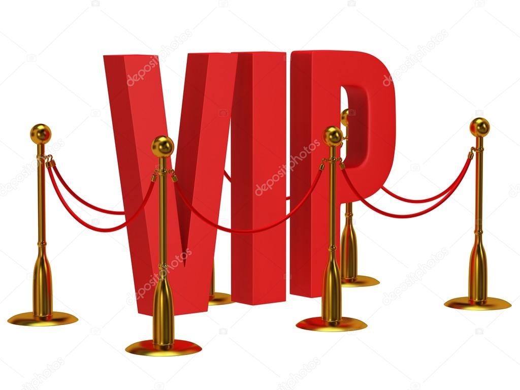 Huge 3d letters VIP and golden rope barrier