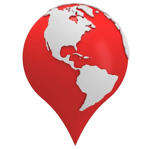 Earth shaped map pointer — Stock Photo, Image