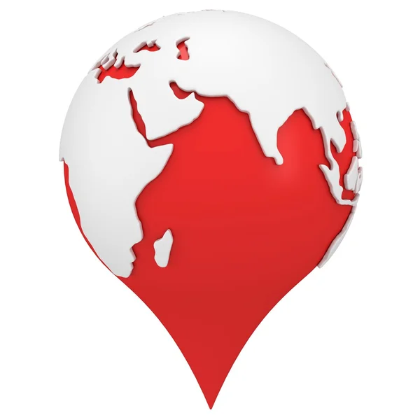 Earth shaped map pointer — Stock Photo, Image