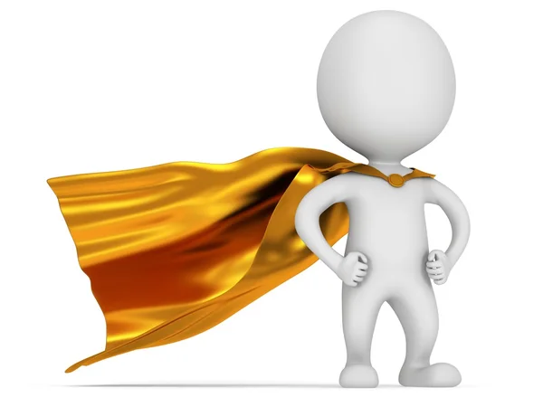 Храбрый супергерой в золотом плаще — стоковое фото