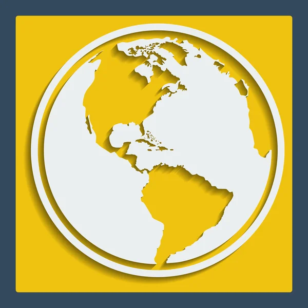 Aarde planeet globe web en mobile pictogram. vector. — Stockvector