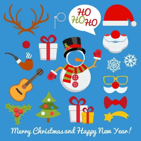 Vektör kümesi Xmas fotoğraf çizme ve scrapbooking
