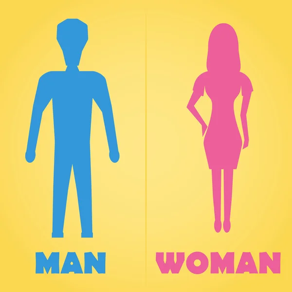 Mies ja nainen WC:n symboli kuvake. Vektorikuvaus — vektorikuva