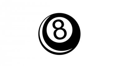 Bilardo işaret 8 topu. 2D animasyon siyah ve beyaz görüntüleri.