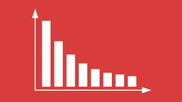 Gráfico de barras com eixo de setas. Animação para a sua apresentação . — Vídeo de Stock