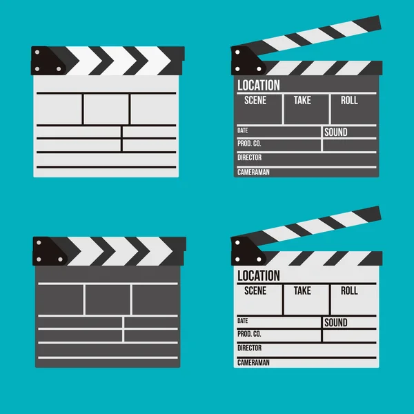 Icônes vectorielles clapperboard cinéma — Image vectorielle