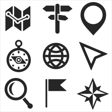 Geo web ve mobil simgeleri ayarlayın. Vektör.