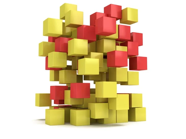 3d 큐브 블록입니다. 조립 개념. — 스톡 사진