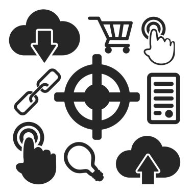 Seo web ve mobil simgeler kümesi. Vektör.